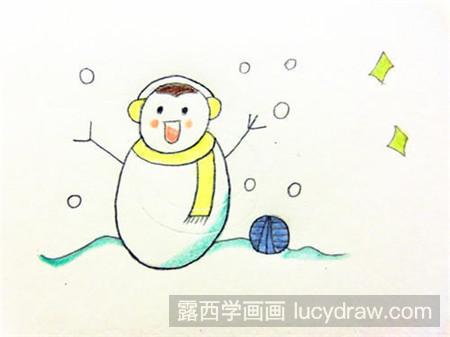 儿童画雪人怎么画