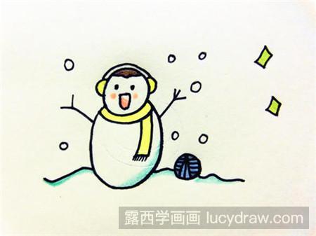 儿童画雪人怎么画