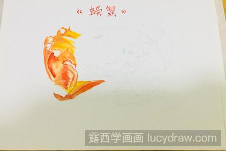水彩画螃蟹怎么画