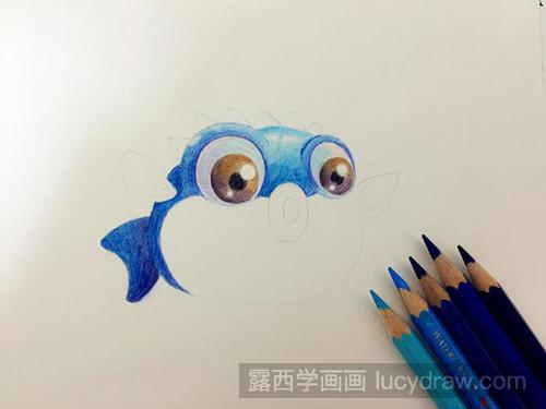 小河豚彩铅画教程