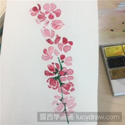 水彩画教程：教你画桃花