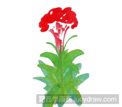 国画教程：教你画鸡冠花