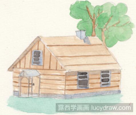 手绘插画教程：温馨的小木屋