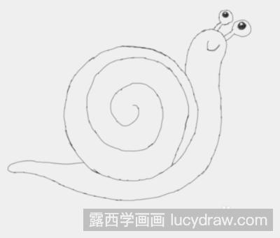 简笔画教程：教你画树叶上的蜗牛