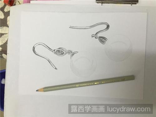 黑珍珠耳环彩铅画教程