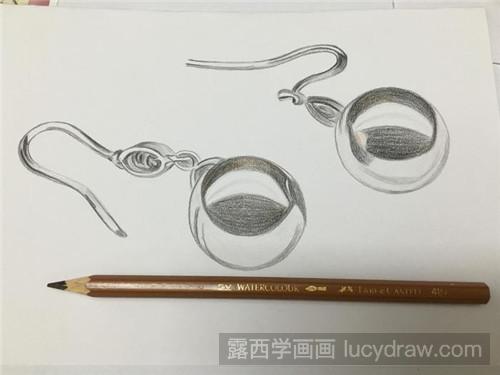 黑珍珠耳环彩铅画教程