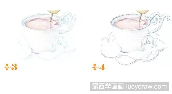 彩铅画美食：一杯下午茶的画法