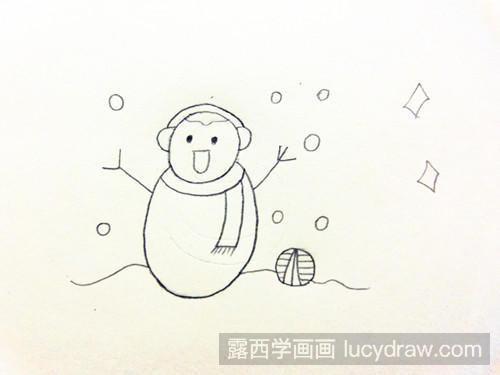 小雪人简笔画教程