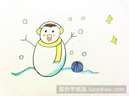 小雪人简笔画教程