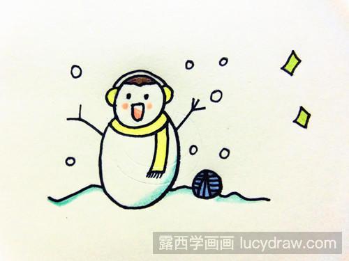 小雪人简笔画教程