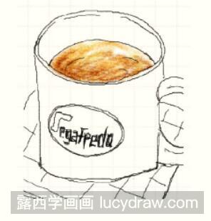 彩铅画教程：怎么画咖啡