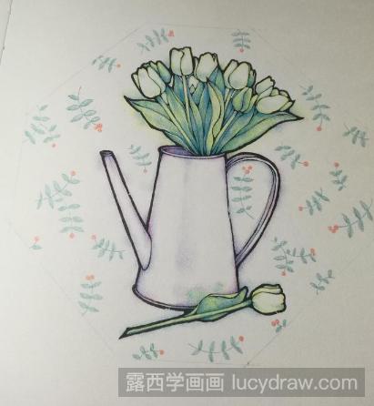 手绘插画教程：小清新花瓶的画法