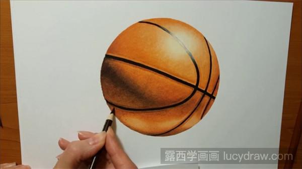 彩铅教程：彩铅画篮球画法