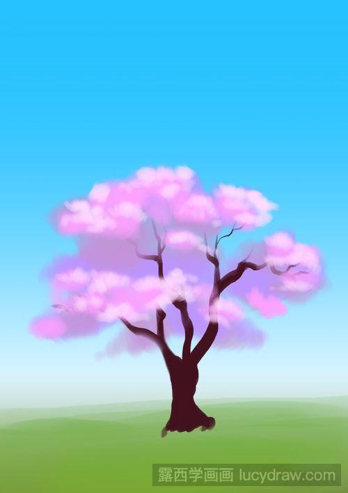 插画教程：唯美樱花树