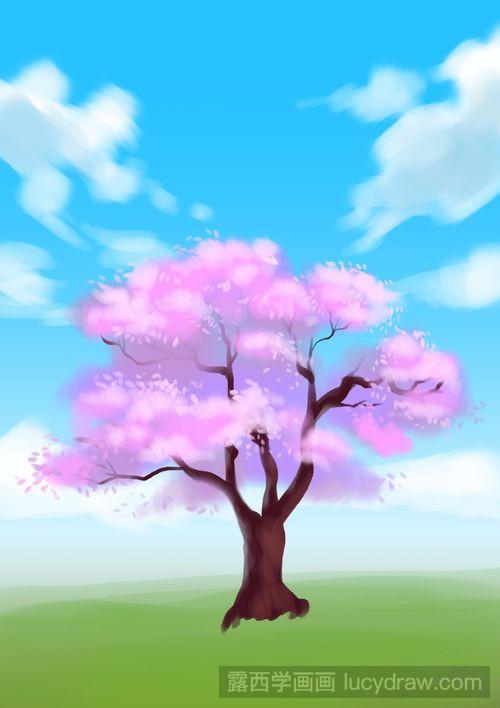 插画教程：唯美樱花树