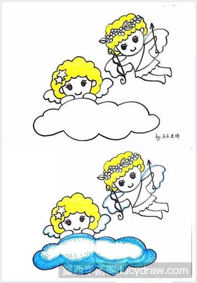 萌萌哒天使儿童画教程