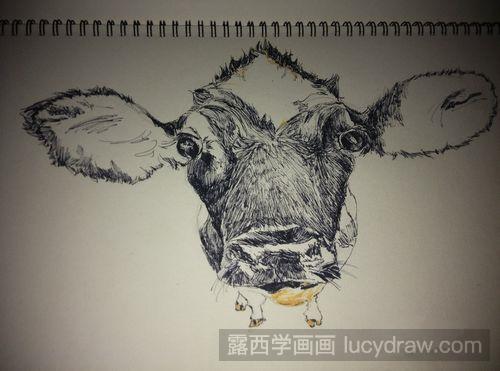 怎样用钢笔画牛