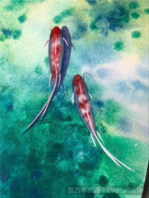 鱼的水彩画法