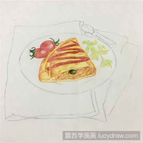 怎么用彩铅画蛋包饭