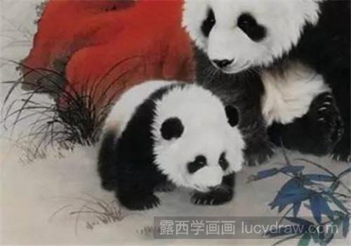 熊猫丙烯画教程