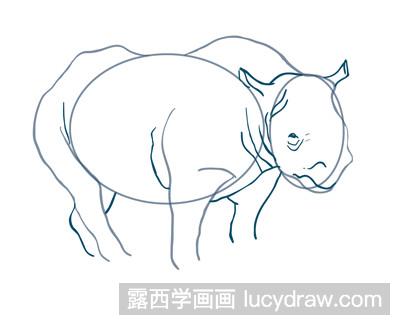 速写犀牛的画法
