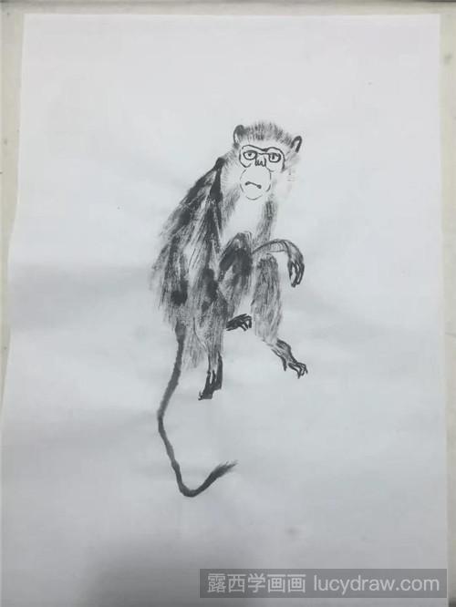 国画猴子画法