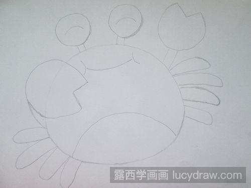 儿童画螃蟹的画法