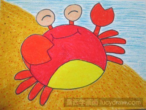 儿童画螃蟹的画法