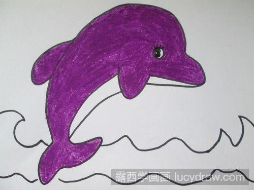 儿童画海豚的画法