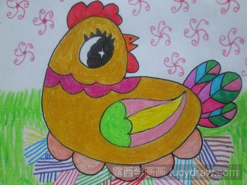 儿童画母鸡的画法