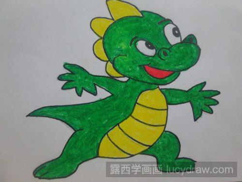 儿童画恐龙步骤画法