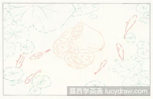 莲藕水彩画法