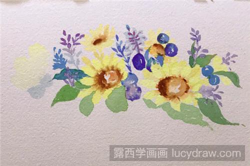 水彩画向日葵的画法