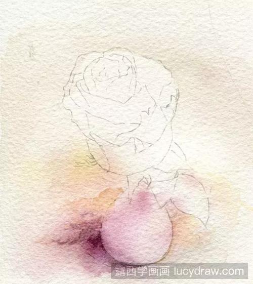 水彩画玫瑰花画法步骤