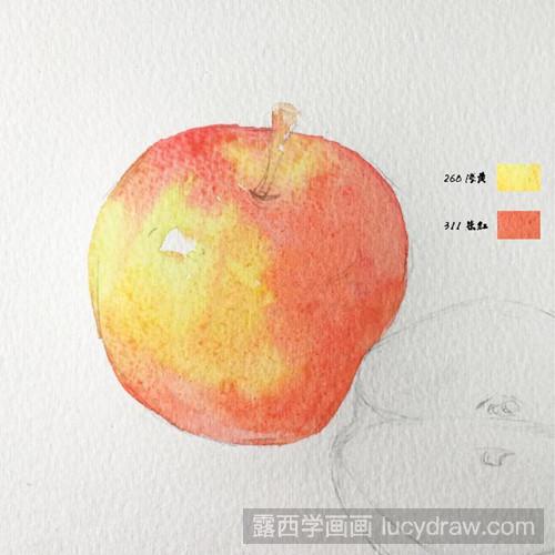 水彩苹果的画法