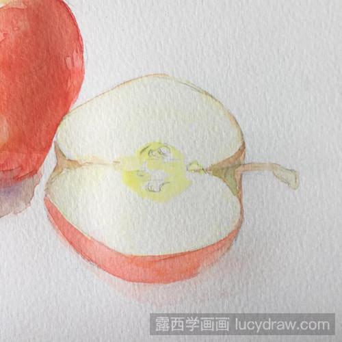 水彩苹果的画法