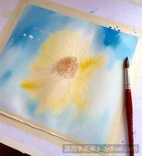 向日葵水彩画法