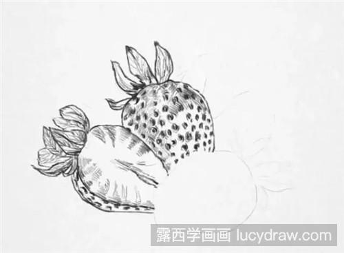 素描草莓的画法