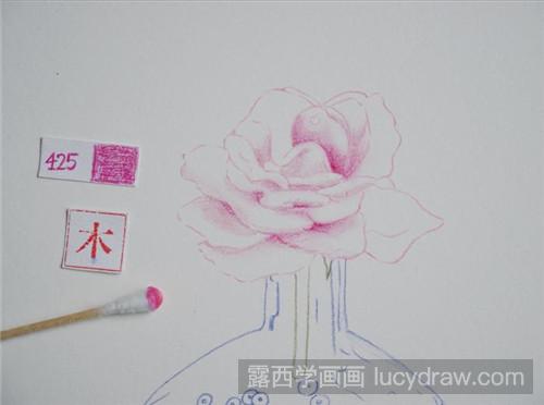 彩铅玫瑰画法