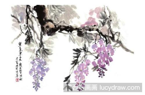 紫藤花国画画法步骤