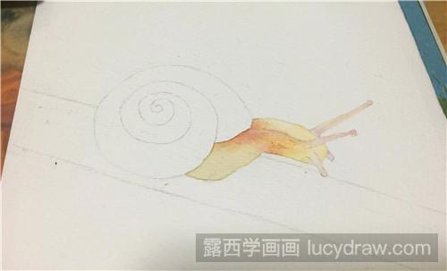 水彩画蜗牛怎么画