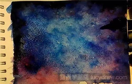 如何画星空水粉画