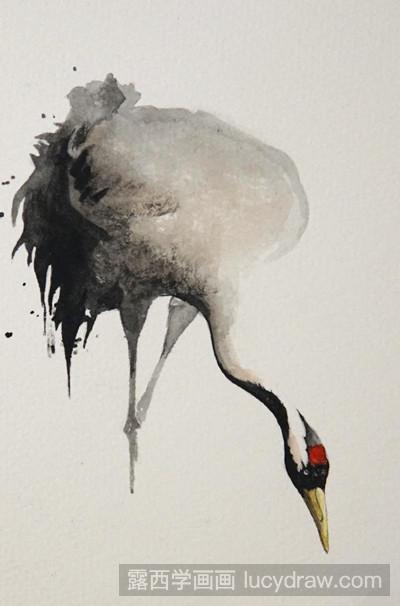 水彩画丹顶鹤的画法