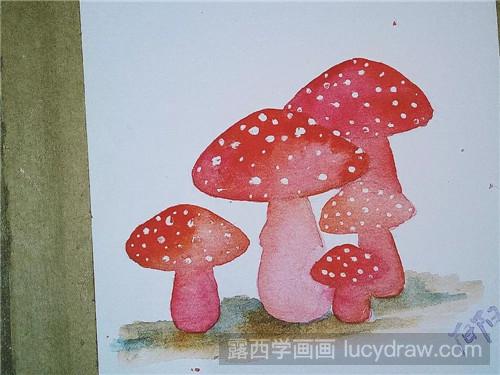 水彩蘑菇怎么画