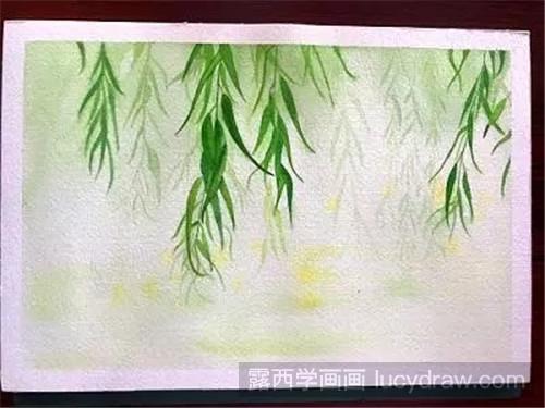 柳树怎么画彩铅图片