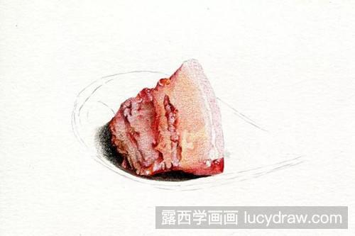 彩铅画红烧肉画法