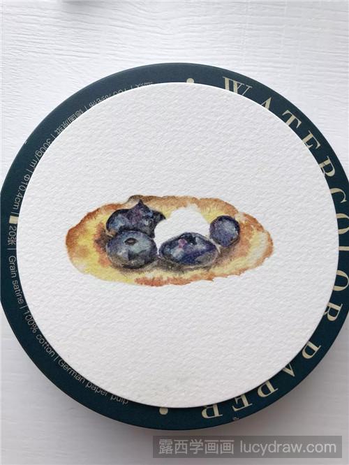 蛋挞怎么画：一起来画蓝莓蛋挞吧!