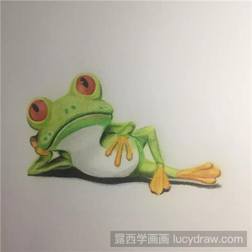 帅气小青蛙彩铅画教程