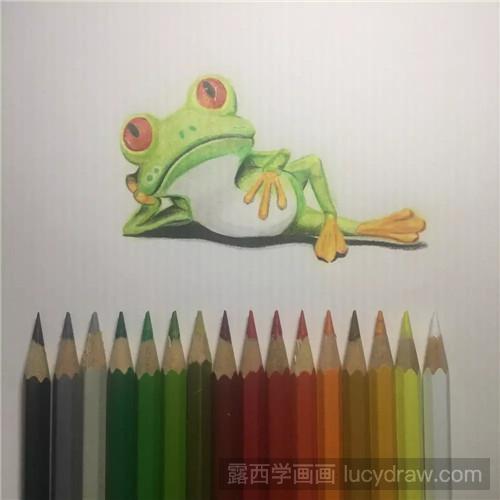 帅气小青蛙彩铅画教程