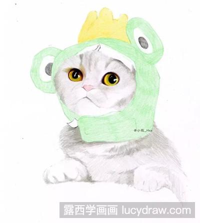 猫咪彩铅画教程 一不小心萌到你